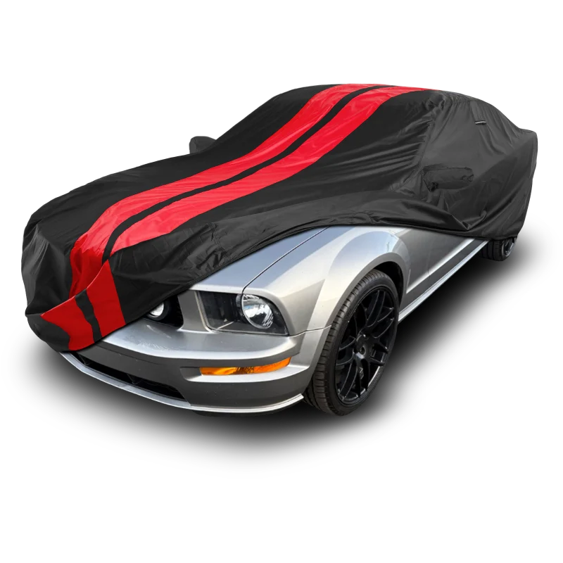iCarCover Ford Mustang Black Red Pro Series Car Cover