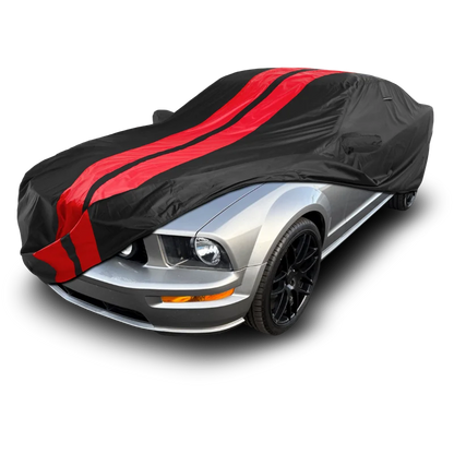 iCarCover Ford Mustang Black Red Pro Series Car Cover