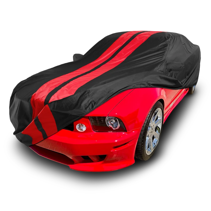 iCarCover Ford Mustang Black Red Pro Series Car Cover