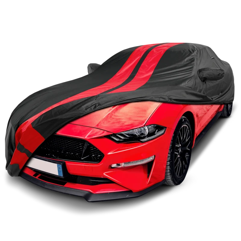 iCarCover Ford Mustang Black Red Pro Series Car Cover