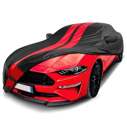 iCarCover Ford Mustang Black Red Pro Series Car Cover