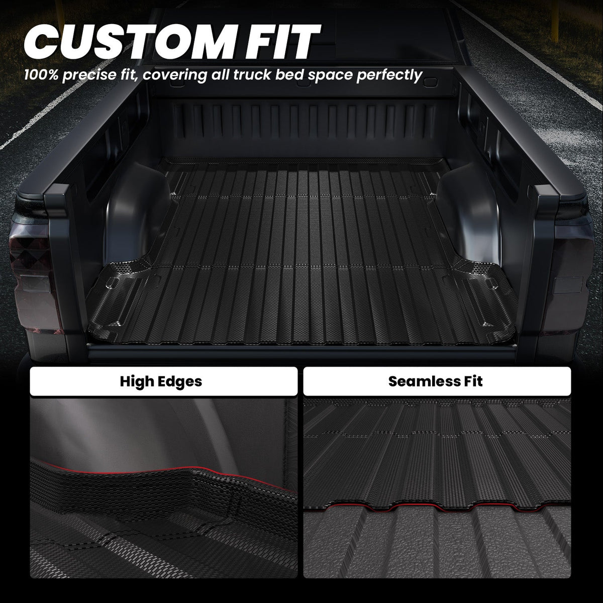 LASFIT Fit for 2007-2018 Chevrolet Silverado 1500 Heavy Duty 5.8FT or 6.5FT Bed Mat, Not Fit 2007 Classic Body Style
