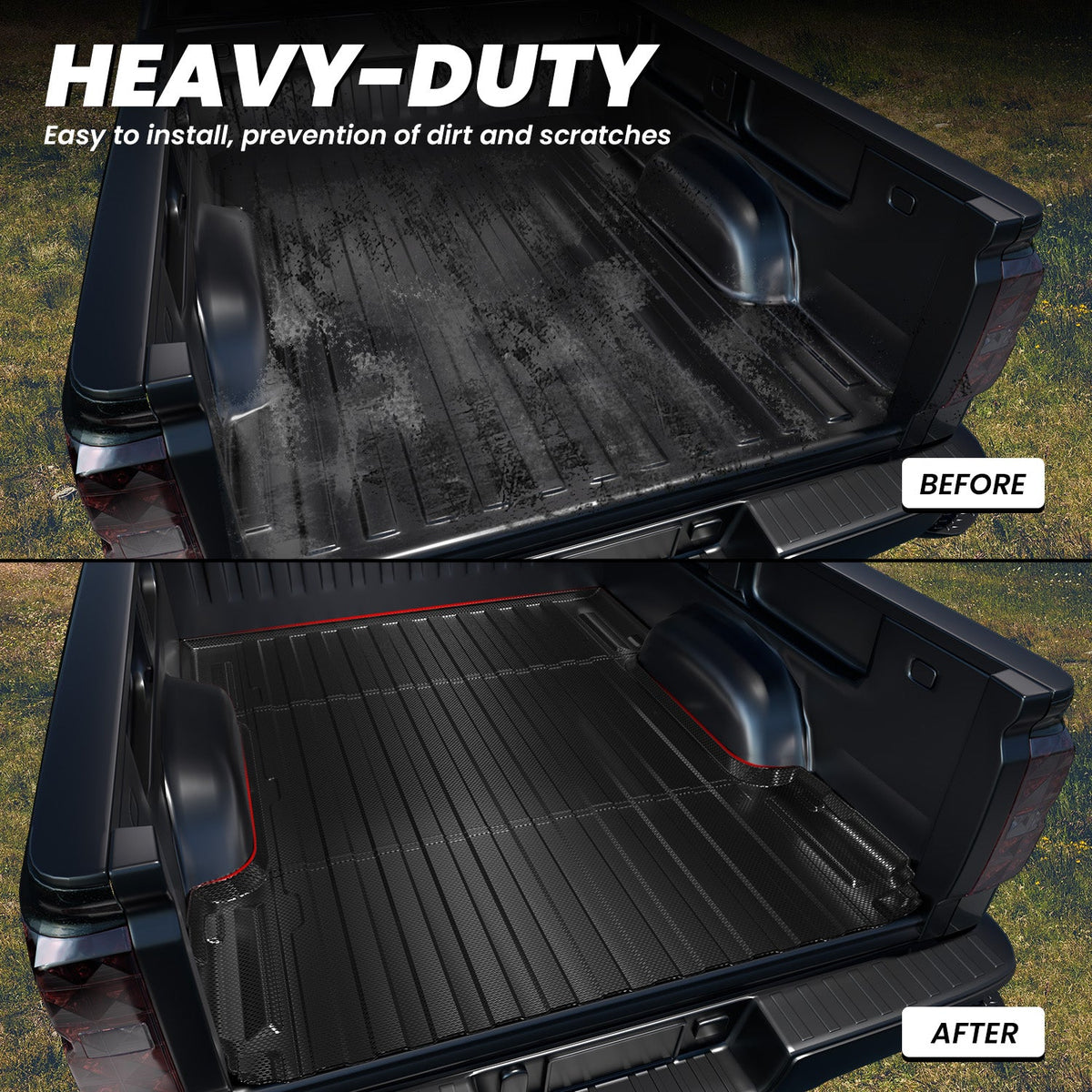 LASFIT Fit for 2007-2018 Chevrolet Silverado 1500 Heavy Duty 5.8FT or 6.5FT Bed Mat, Not Fit 2007 Classic Body Style
