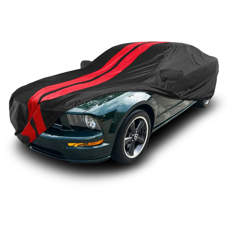 iCarCover Ford Mustang Black Red Pro Series Car Cover