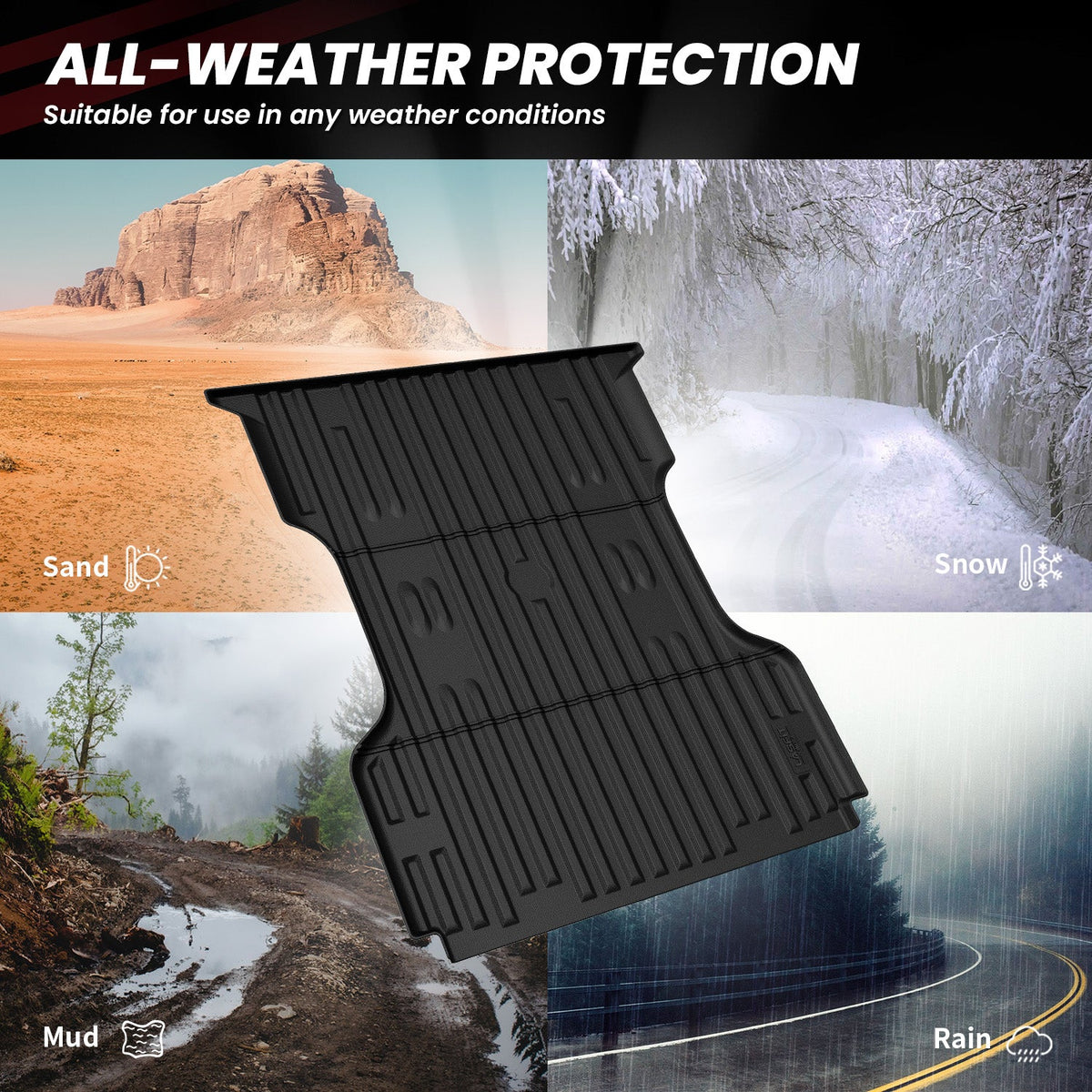 LASFIT Fit for 2009-2016 Ford F-250 F-350 F-450 6.75FT(81") Heavy Duty Truck Bed Mat, Not Fit Drop-in liners