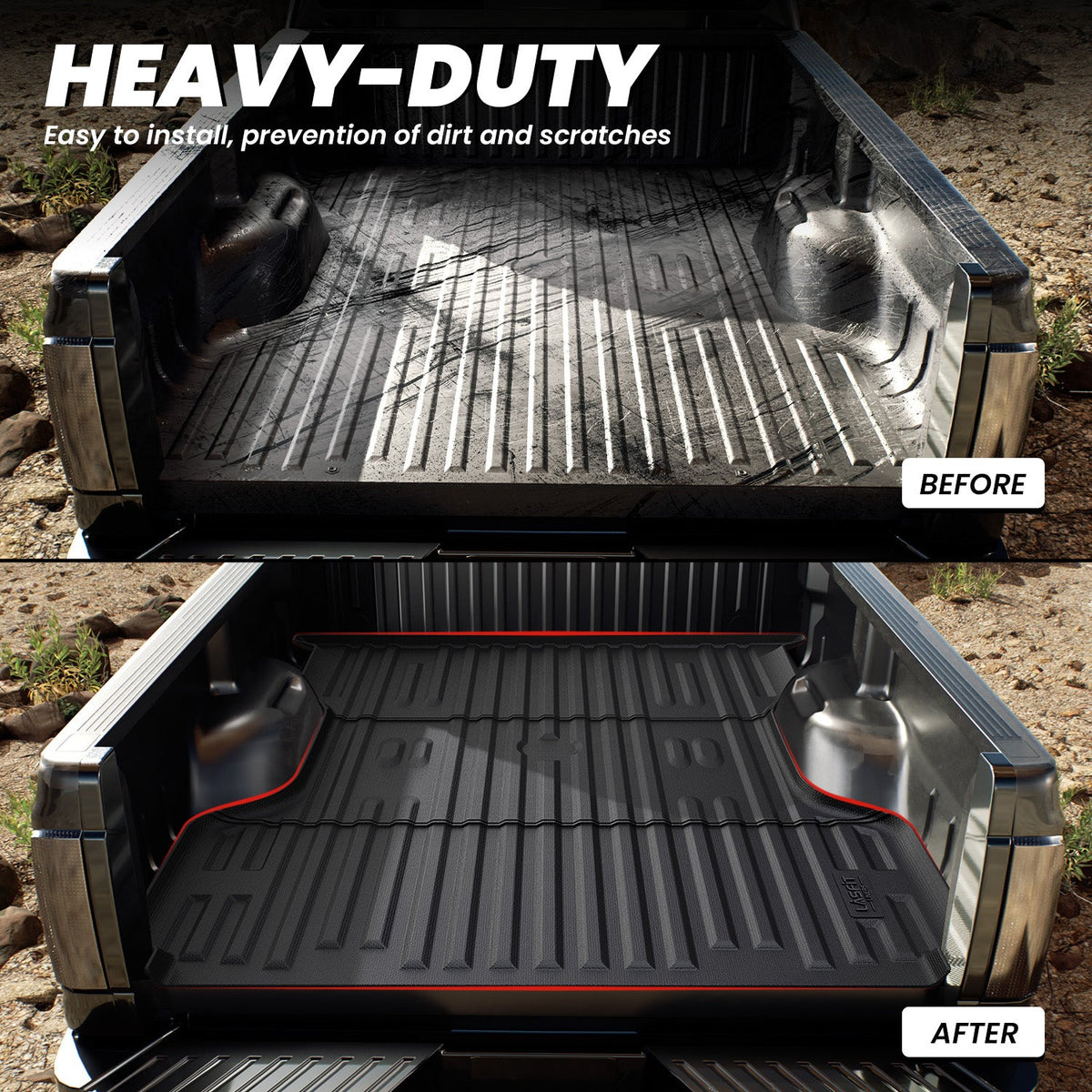 LASFIT Fit for 2009-2016 Ford F-250 F-350 F-450 6.75FT(81") Heavy Duty Truck Bed Mat, Not Fit Drop-in liners