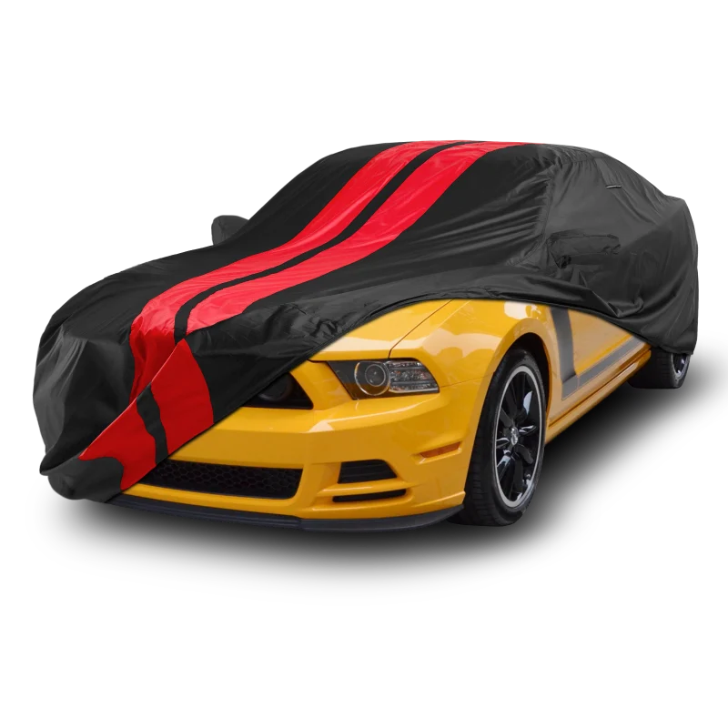 iCarCover Ford Mustang Black Red Pro Series Car Cover