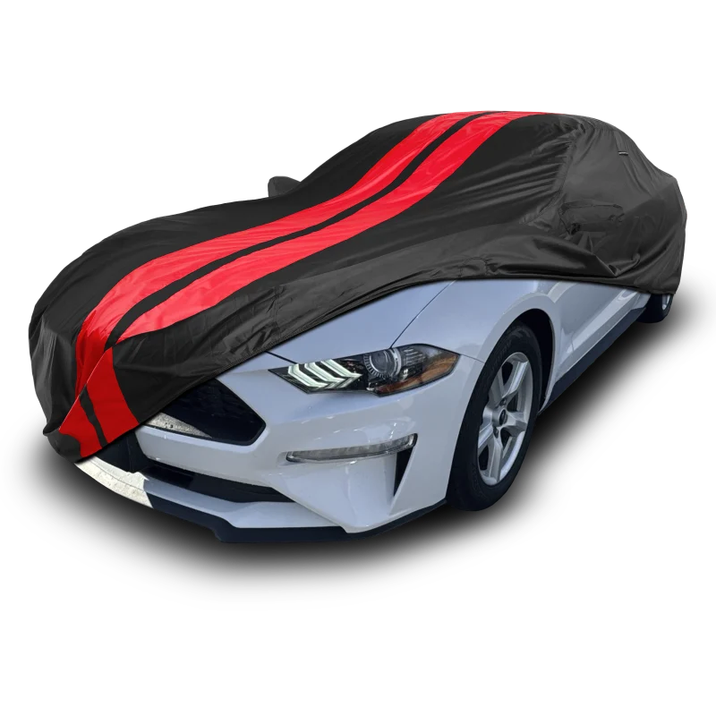 iCarCover Ford Mustang Black Red Pro Series Car Cover