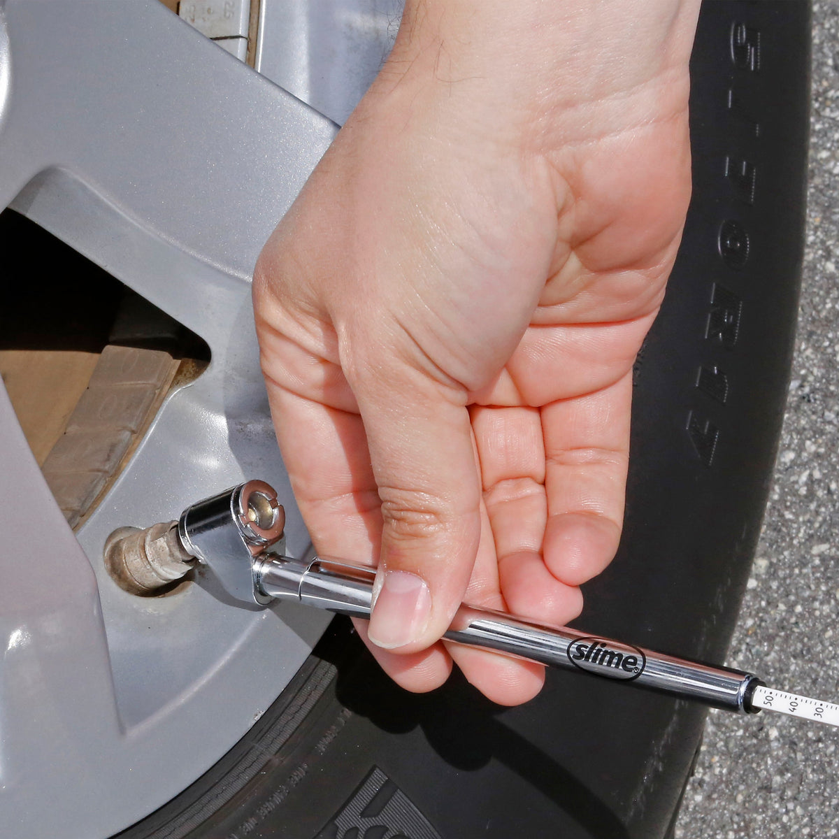 Slime Dual Head Pencil Tire Gauge with Valve Extenders (10-120 psi)