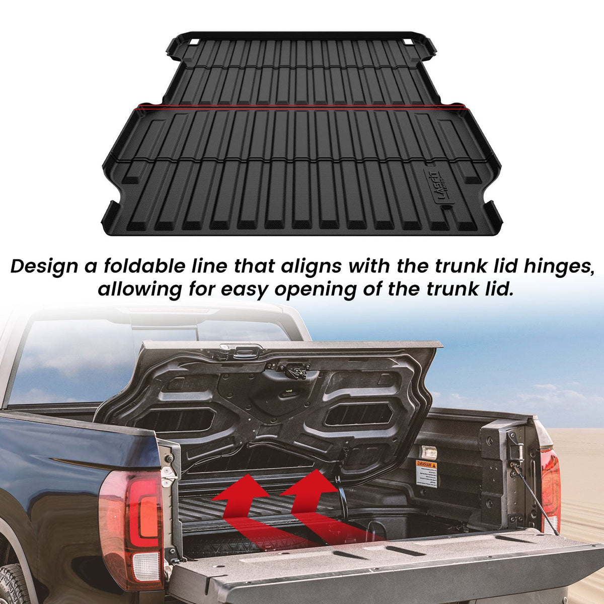 LASFIT Fit for 2017-2026 Honda Ridgeline Truck Bed Mat or Tailgate Mat, Not Fit Drop-in liners