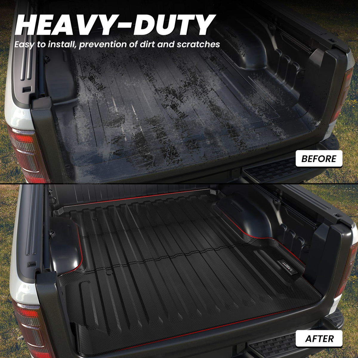 LASFIT Fit for 2019-2027 Ram 1500 Truck Bed Mat, Not Fit Drop-in liners