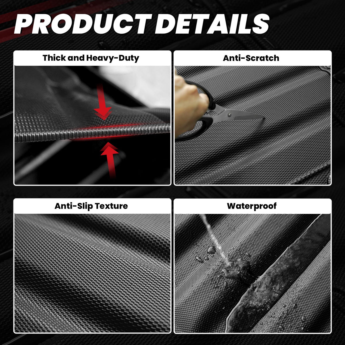 LASFIT Fit for 2019-2027 Ram 1500 Truck Bed Mat, Not Fit Drop-in liners