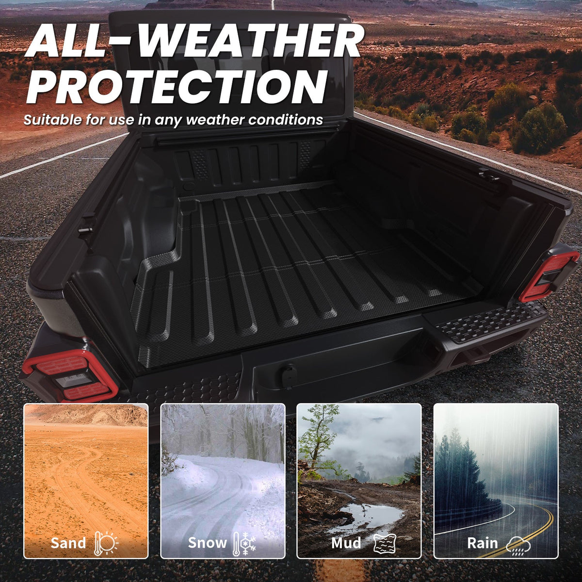 LASFIT Fit for 2020-2026 Jeep Gladiator 5FT Truck Bed Mat or Tailgate Mat