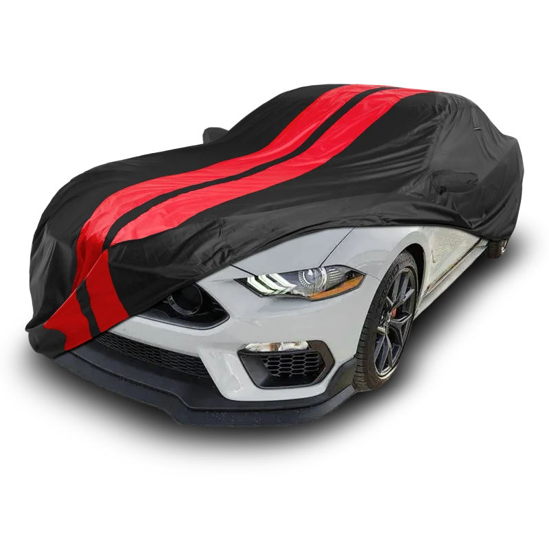 iCarCover Ford Mustang Black Red Pro Series Car Cover