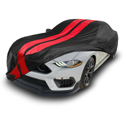 iCarCover Ford Mustang Black Red Pro Series Car Cover