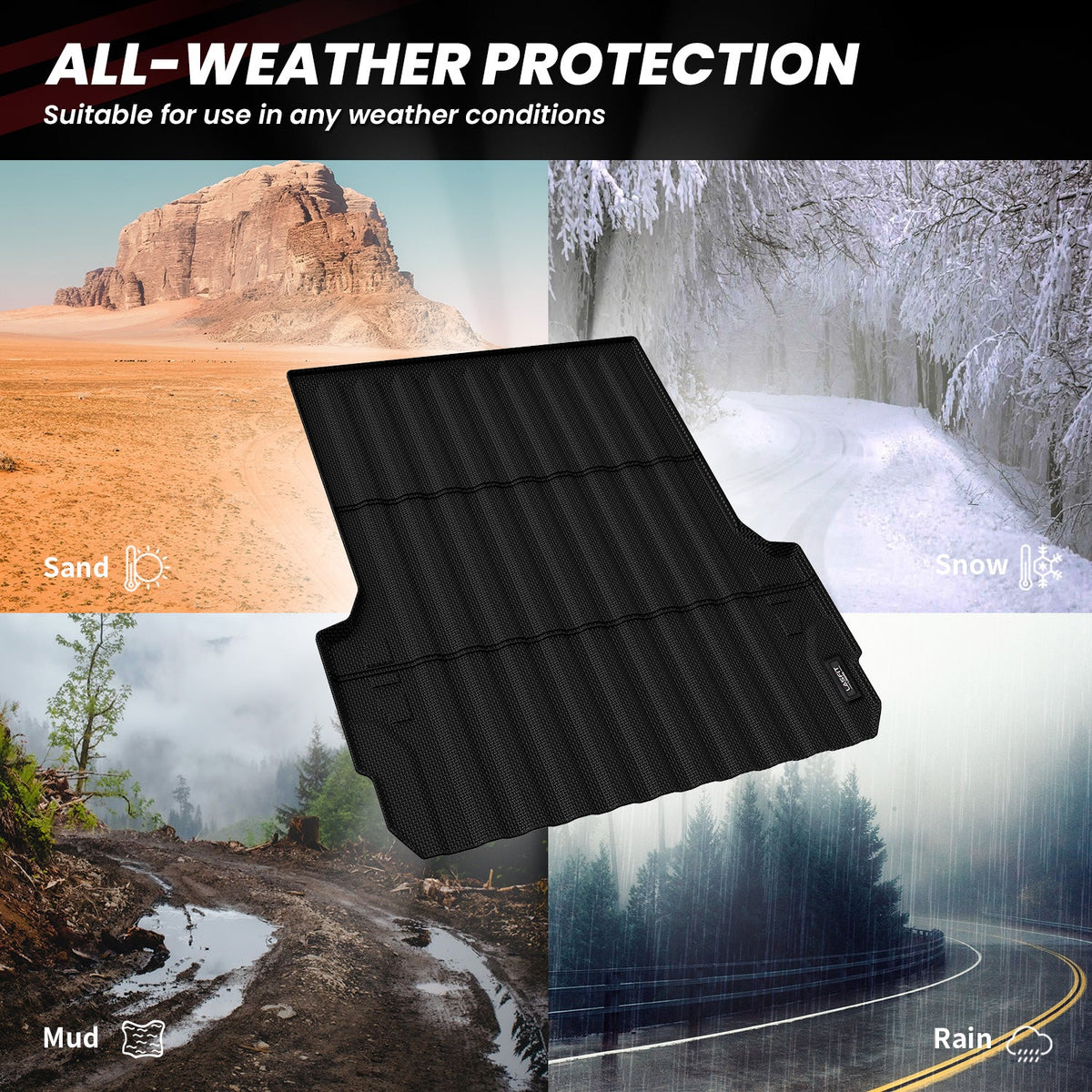 LASFIT Fit for 2023-2026 Chevrolet Colorado Heavy Duty Bed Mat or Tailgate Mat, Not Fit Drop-in Liners