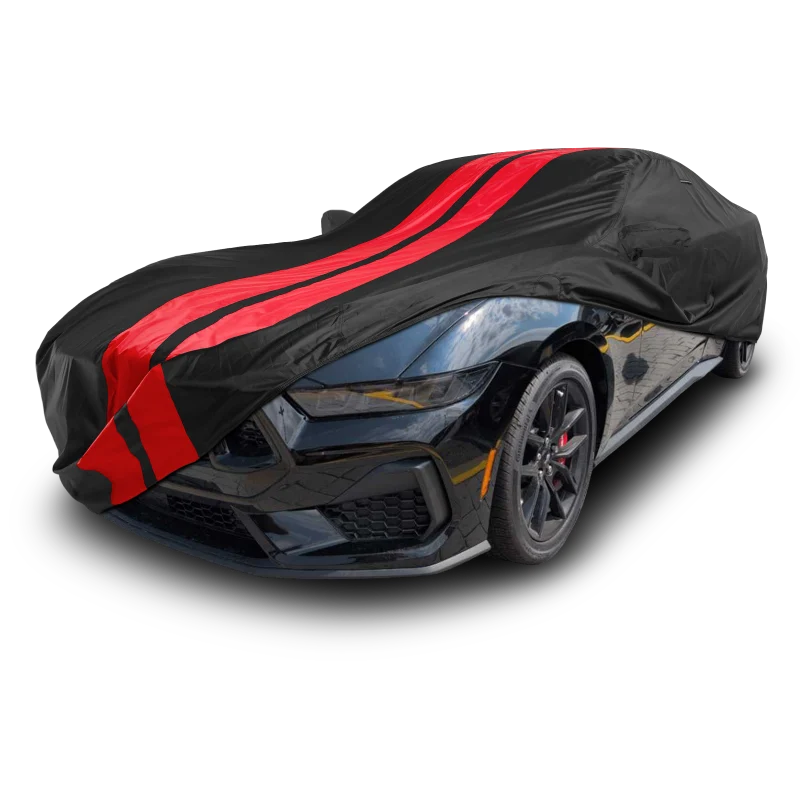 iCarCover Ford Mustang Black Red Pro Series Car Cover