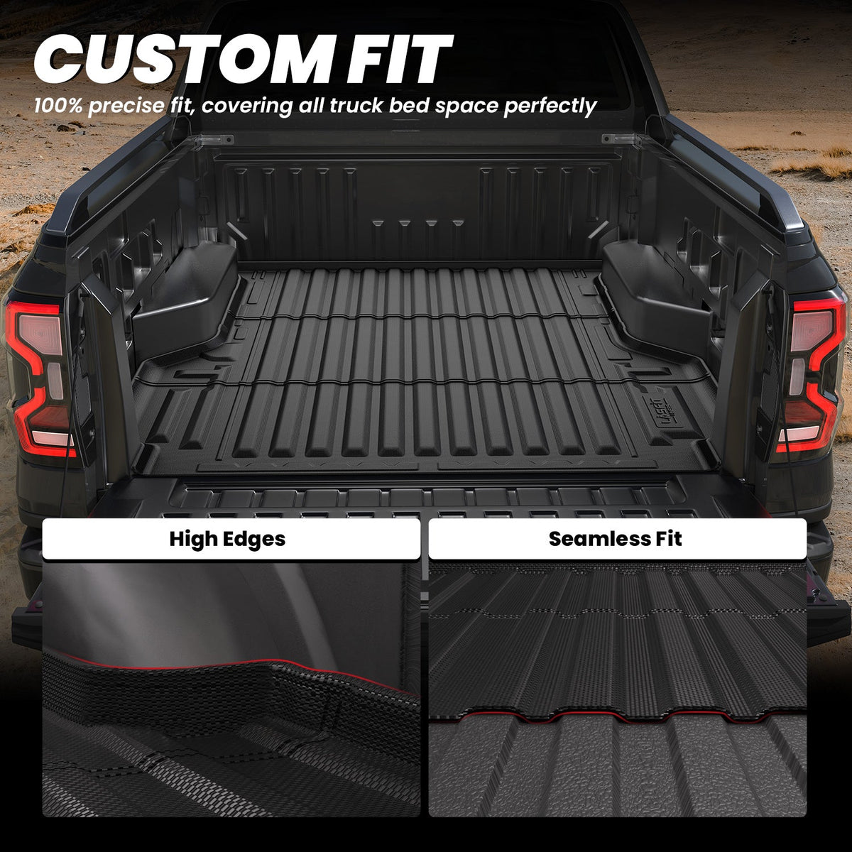 LASFIT Fit for 2024-2026 Ford Ranger 5FT(59.6") Heavy Duty Truck Bed Mat or Tailgate Mat, Not Fit Drop-in liners