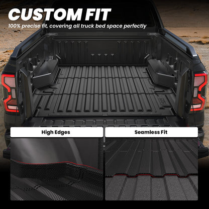 LASFIT Fit for 2024-2026 Ford Ranger 5FT(59.6") Heavy Duty Truck Bed Mat or Tailgate Mat, Not Fit Drop-in liners