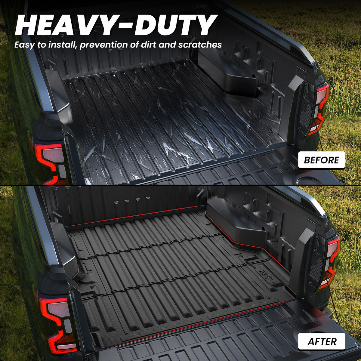 LASFIT Fit for 2024-2026 Ford Ranger 5FT(59.6") Heavy Duty Truck Bed Mat or Tailgate Mat, Not Fit Drop-in liners