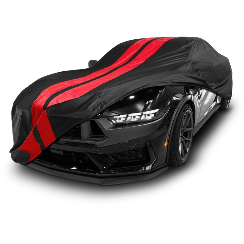 iCarCover Ford Mustang Black Red Pro Series Car Cover