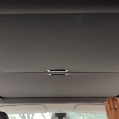 EVBASE Model Y L Retractable Sunshade Glass Roof Sun Shade with Roll Fabric Style Heat Insulation & UV Protection