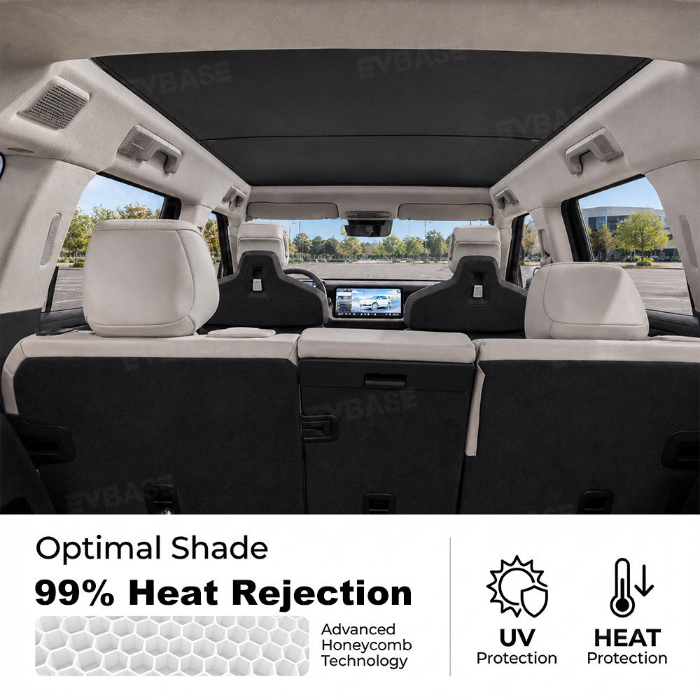 EVBASE Glass Roof Sunshade for Rivian R2 Ice Crystal Sunroof Shade Foldable Heat Reflective Sun Visor