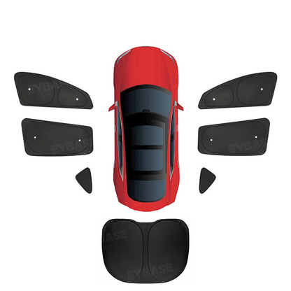 EVBASE Model Y Juniper Sunshade Set Front & Rear Windshield Shade & Side Window Shades UV & Heat Protection Privacy Cover for
