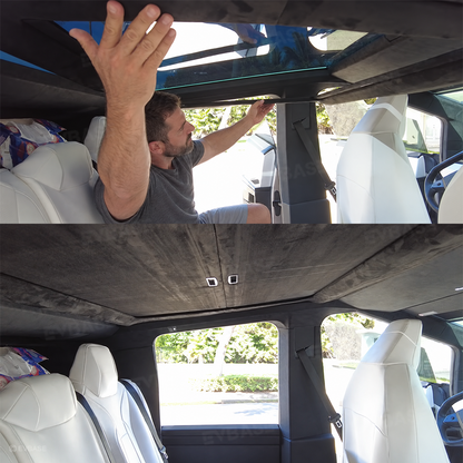 EVBASE Cybertruck Sunshade Retractable Glass Roof Sunshade with Roll Fabric Style Heat Insulation UV Protection