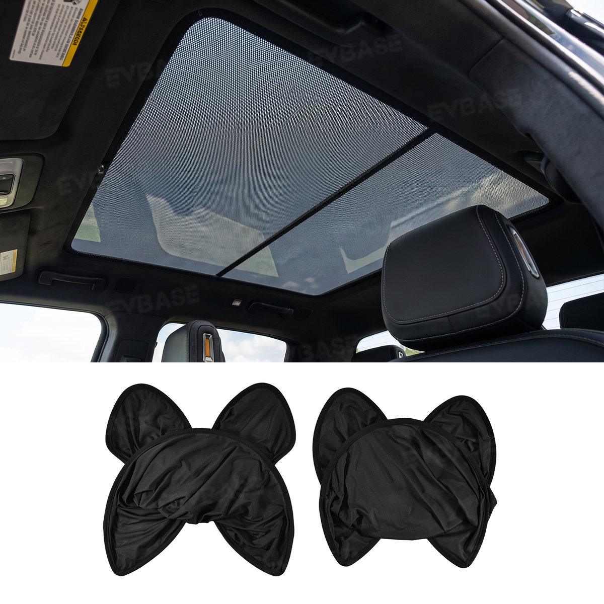 EVBASE Panoramic Glass Roof Sunshade for Rivian R2 Sunroof Shade UV Protection & Heat Insulation
