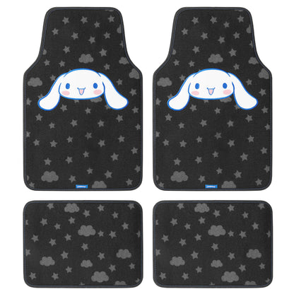 Cinnamoroll Carpet Car Floor Mats - Universal Fit for Cars, SUVs & Trucks - Super Cute Cinnamoroll Print & Pattern Accents - Front & Rear Set, 4 Piece