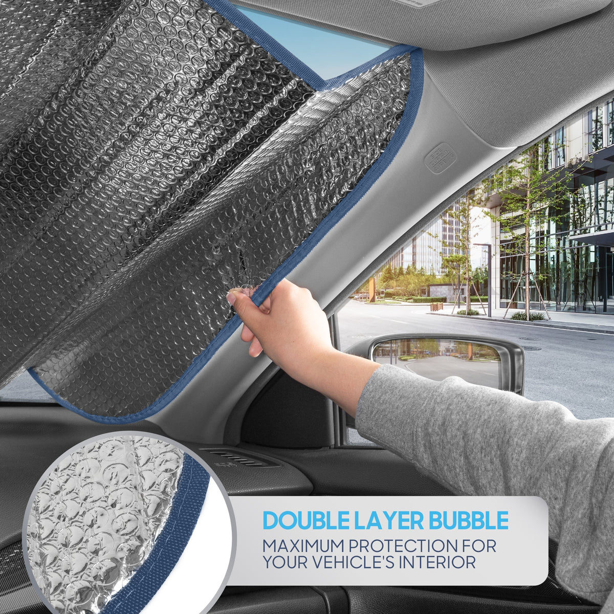 BDK Iridescent Mermaid, Hologram Foil, Chameleon Front Windshield Sun Shade, Double Bubble Accordion Folding Auto Sunshade for Car Truck SUV 58 x