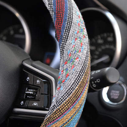 BDK Woven Saddle Steering Wheel Cover (Fits 14.5" - 15.5")