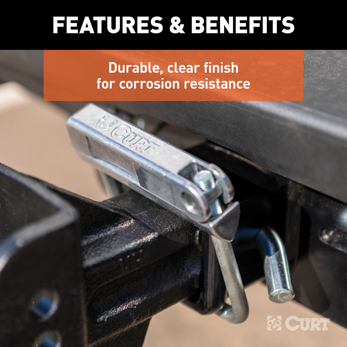 CURT No-Tool Anti-Rattle Hitch Clamp for 2-1/2" Receiver
