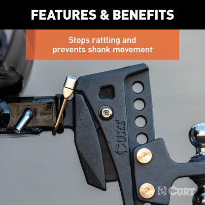 CURT No-Tool Anti-Rattle Hitch Clamp for 2" Receiver