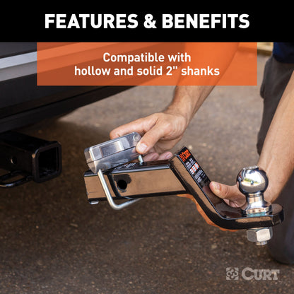 CURT No-Tool Anti-Rattle Hitch Clamp for 2" Receiver