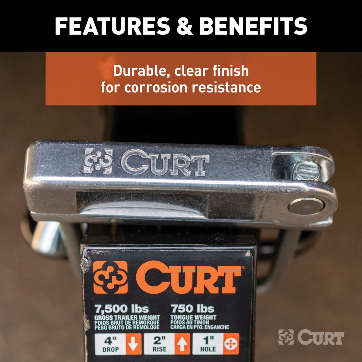 CURT No-Tool Anti-Rattle Hitch Clamp for 2" Receiver