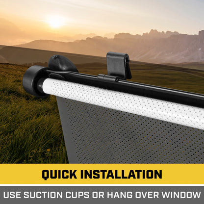 Caterpillar UVProtect Sun Shade for Car Side Window, UV Shield for Infant Baby All Passengers, Universal & Retractable Pull-Down Roller Sunshade