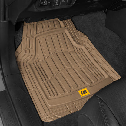 CAT 4-Piece ToughRide Rubber Front Floor Mats and Rear Floor Mats - Heavy Duty, All Weather, Trim to Fit
