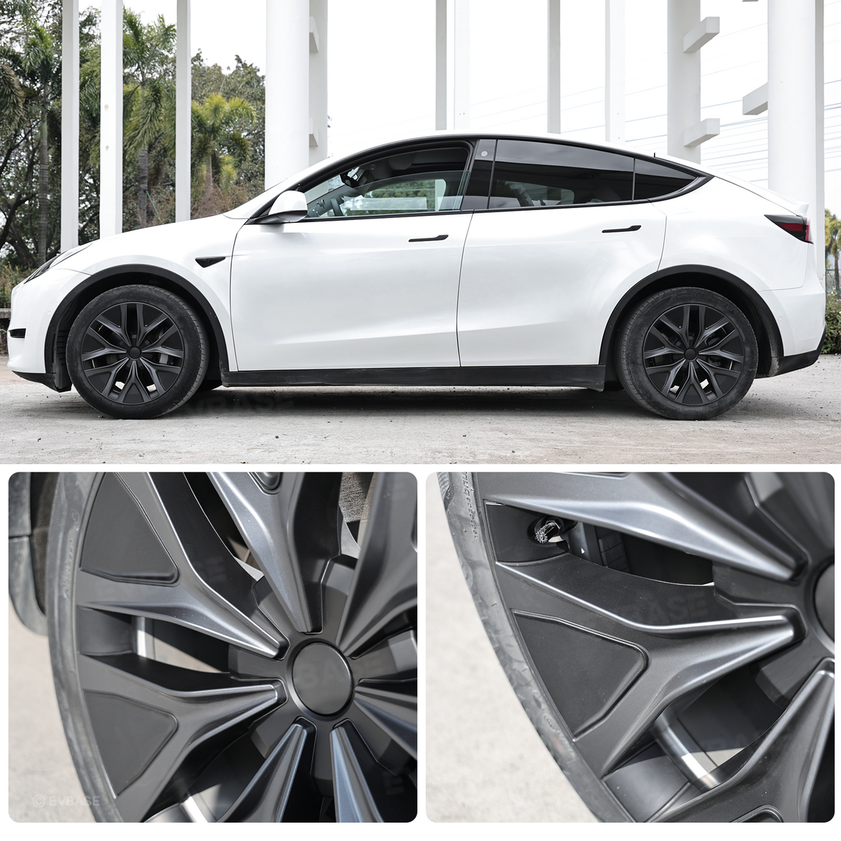 EVBASE Model Y/ Y Juniper 19 Inch Wheel Covers Performance-Inspired Wheels Hubcaps for Tesla