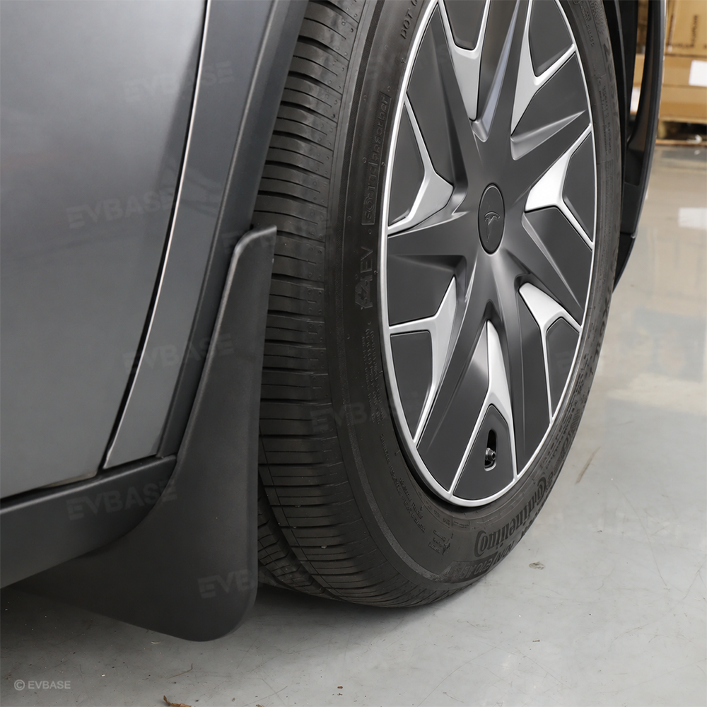 EVBASE Model Y L Mud Flaps No-Drill Front & Rear Fender Splash Guards TPE All-Weather Protection