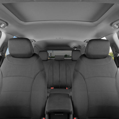 BDK carXS Turismo Car Seat Covers Full Set, Beige Two-Tone Front Seat Covers with Split Rear Bench Back Seat Cover, Automotive Seat Covers for