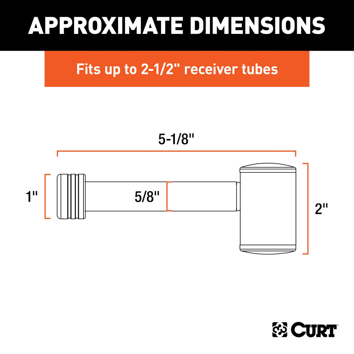 CURT 5/8" Hitch Lock (2" or 2-1/2" Receiver, Right-Angle, Chrome)