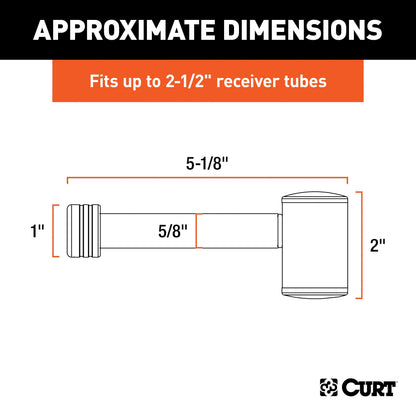CURT 5/8" Hitch Lock (2" or 2-1/2" Receiver, Right-Angle, Chrome)