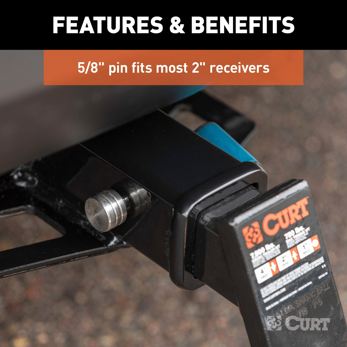 CURT Right-Angle Hitch & Coupler Lock Set (2" Receiver, 1" to 3" Latch)