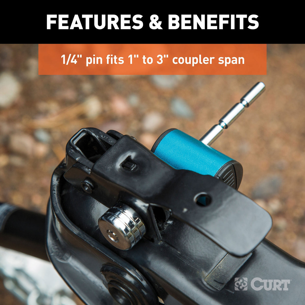 CURT Right-Angle Hitch & Coupler Lock Set (2" Receiver, 1" to 3" Latch)