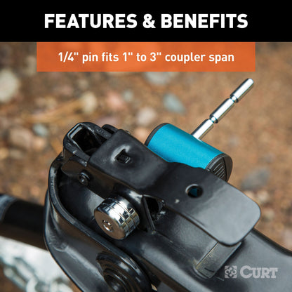 CURT Right-Angle Hitch & Coupler Lock Set (2" Receiver, 1" to 3" Latch)