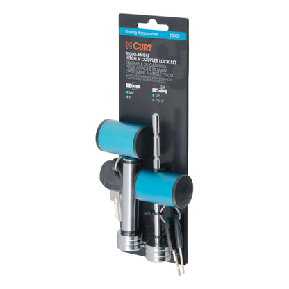 CURT Right-Angle Hitch & Coupler Lock Set (2" Receiver, 1" to 3" Latch)