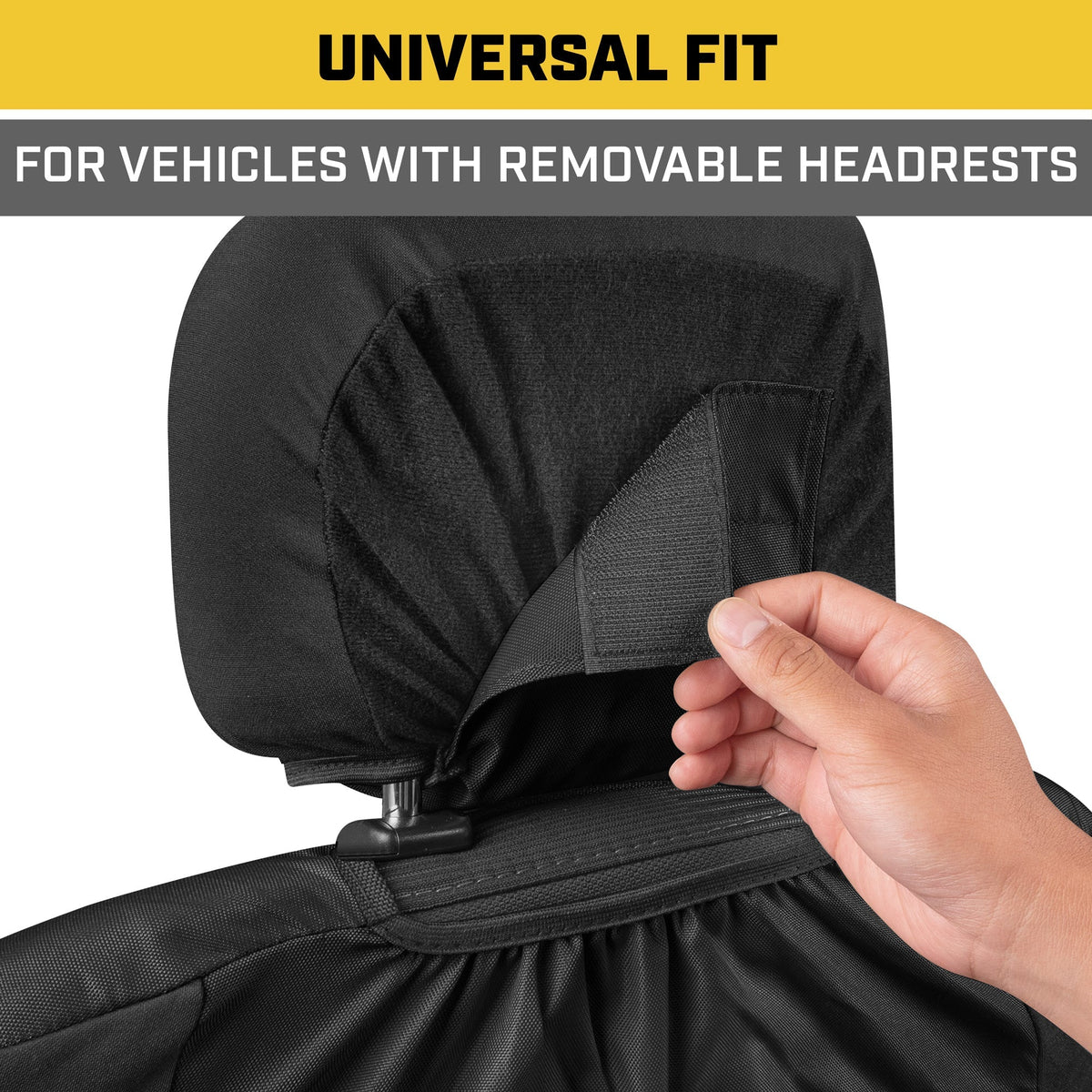Cat® Heavy Duty Oxford Car Seat Cover for Auto - Durable Canvas Material, Universal Fit-Black