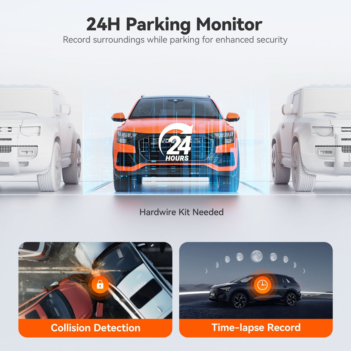 WOLFBOX G850Pro 4K Wifi ADAS Front and Rear Mirror Dash Cam
